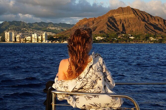 Best Waikiki Sunset Cruise:BYOB Sunset Sail with Swimming - Diamond Head, Royal Hawaiian Hotel, and Magic Island from the water