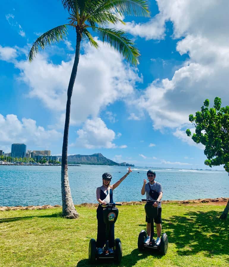 Honolulu: Magic Island & Beach Segway Tour - Magic Island Lagoon: the part that makes people stop steering